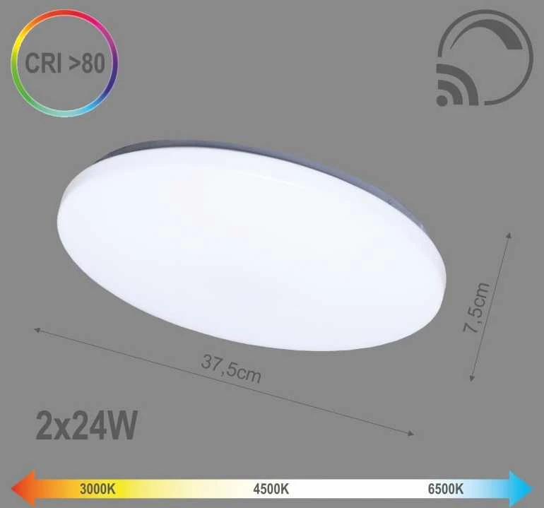 Lubinis šviestuvas TOPE Apvalus lubinis LED šviestuvas "SOPOT" 2x24W