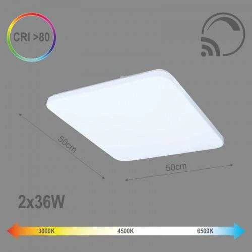 Lubinis šviestuvas TOPE Kvadratinis lubinis LED šviestuvas "SOPOT" 2x36W