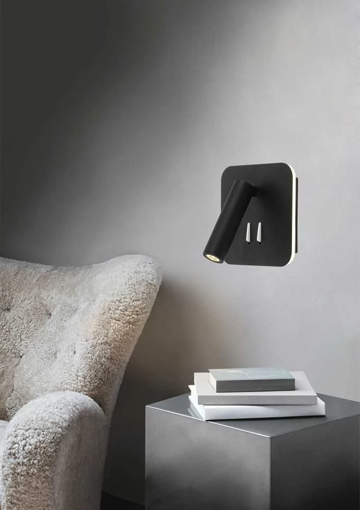 Sieninis šviestuvas Domoletti Tvirtinamasis šviestuvas AREA 19002-BK 3W+6W LED BL