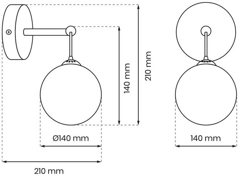Sieninis šviestuvas Kinkiet Domoletti WALL LIGHT BURSA E14 Juodas/GOLD