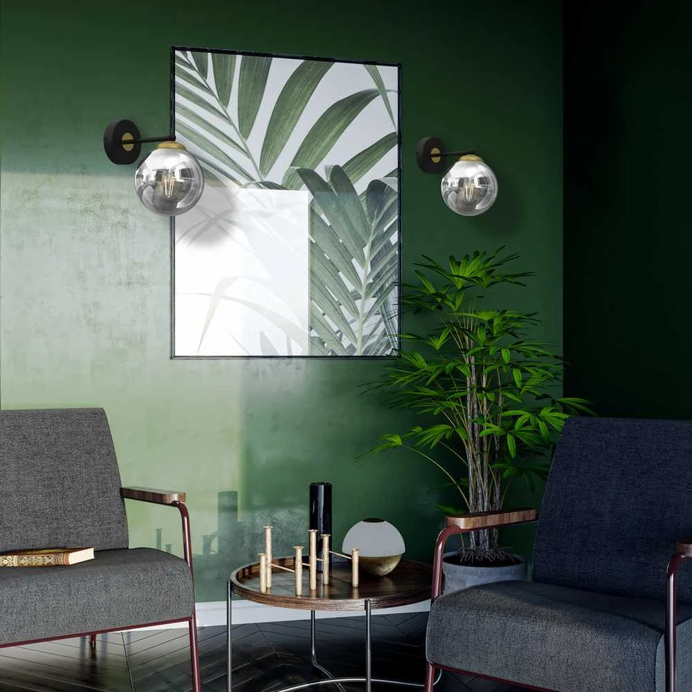Sieninis šviestuvas Kinkiet Domoletti WALL LIGHT BURSA E14 Juodas/GOLD