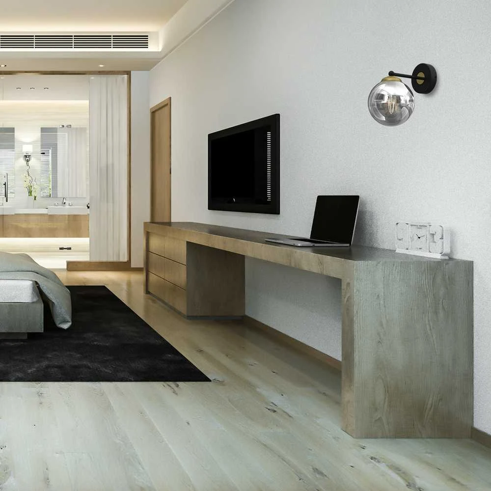 Sieninis šviestuvas Kinkiet Domoletti WALL LIGHT BURSA E14 Juodas/GOLD