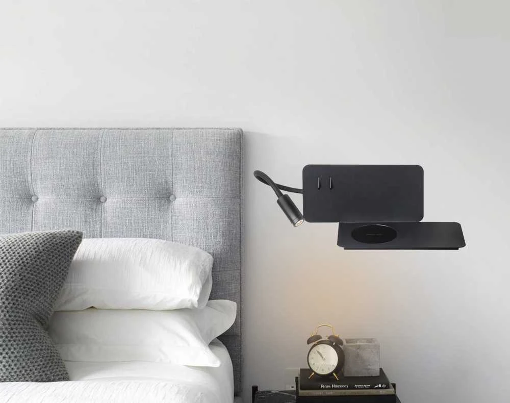 Sieninis šviestuvas Carruzzo WALL LAMP FIJI 19132-BK 5+3W LED CHARGER