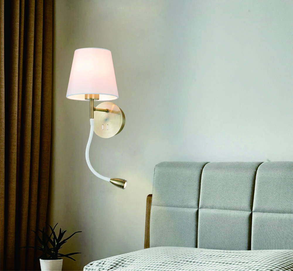 Sieninis šviestuvas Nezatříděno Kinkiet Domoletti WALL LAMP RAMZI 18237-AB 60W E27 3W LED