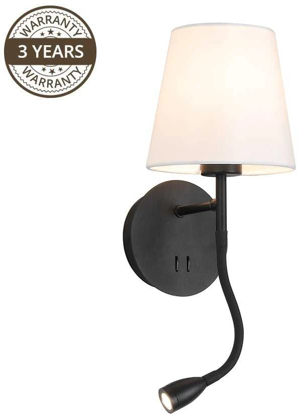 Sieninis šviestuvas Kinkiet Domoletti WALL LAMP RAMZI 18237-BK 60W E27 3W LED