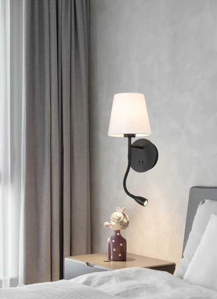 Sieninis šviestuvas Kinkiet Domoletti WALL LAMP RAMZI 18237-BK 60W E27 3W LED