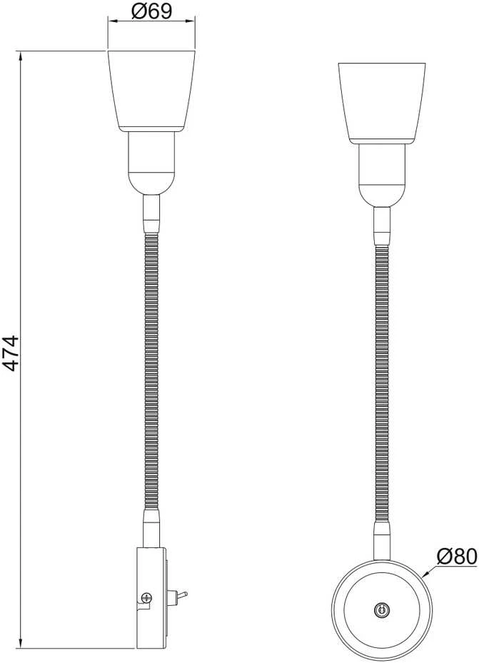 Sieninis šviestuvas Šviestuvas sieninis Okko Elazi R5020A-1W, 40 W, E14