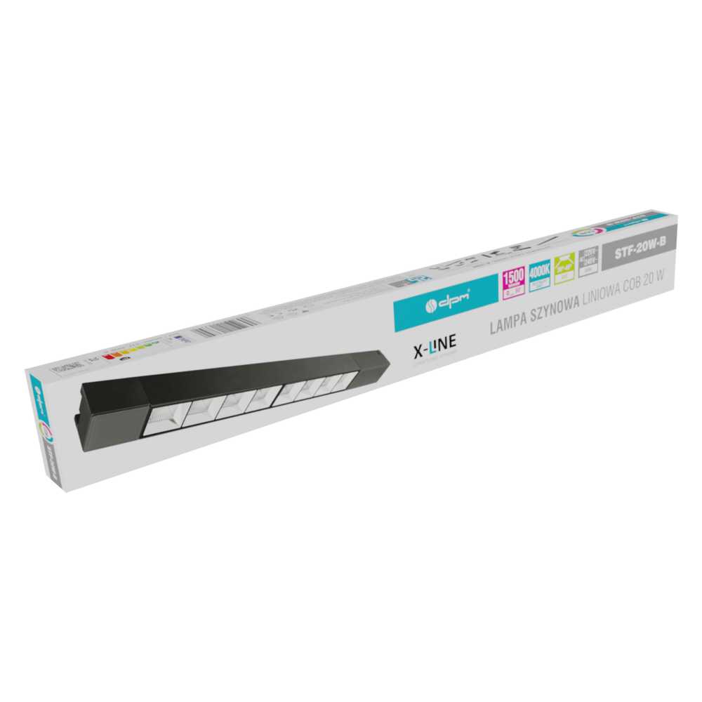 Šviestuvas bėginei sistemai DPM X-Line STF-20W-B, LED, 4000 °K, 1 x 20 W