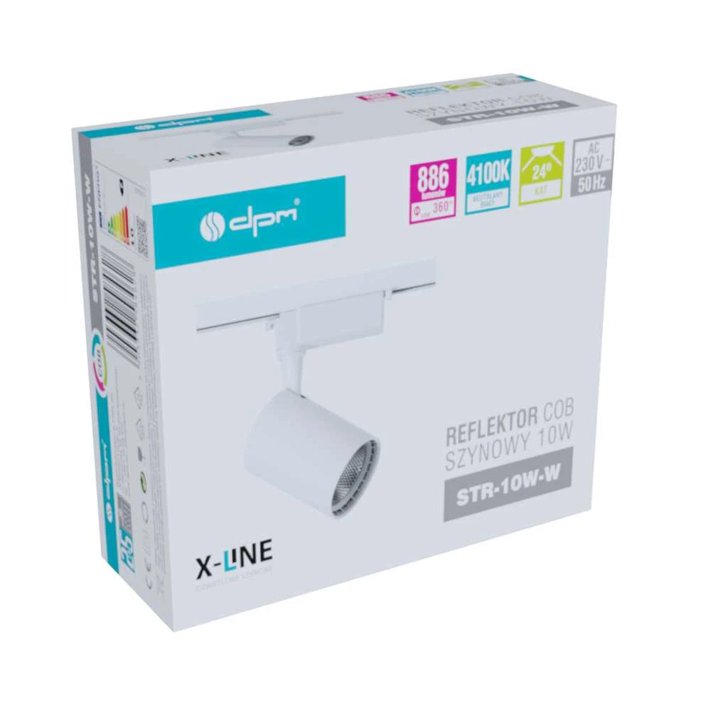 Šviestuvas bėginei sistemai DPM X-Line STR-10W-W, LED, 4100 °K, 1 x 10 W