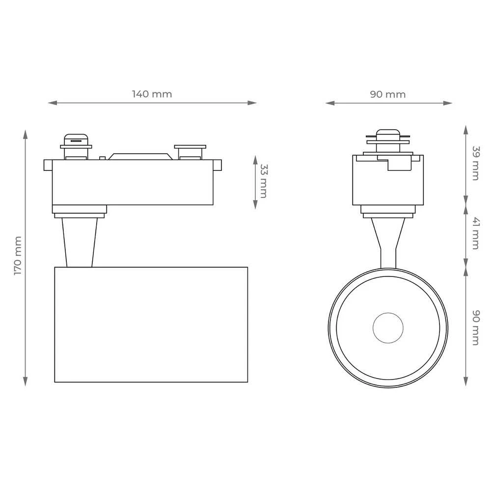 Šviestuvas bėginei sistemai DPM X-Line STR-15W-B, LED, 4100 °K, 1 x 15 W