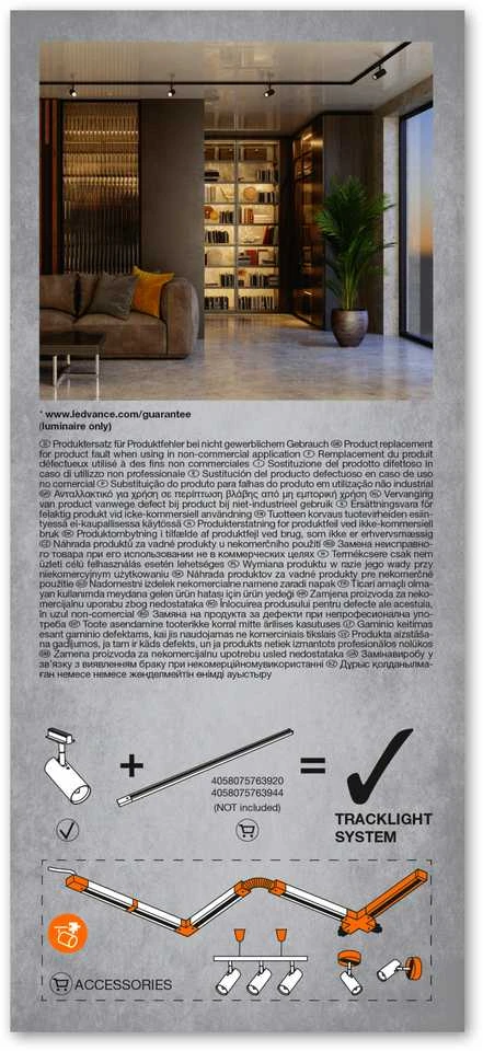 Ledvance Akcentinis šviestuvas į vienfazį bėgelį TRACKLIGHT SPOT, GU10, juodas