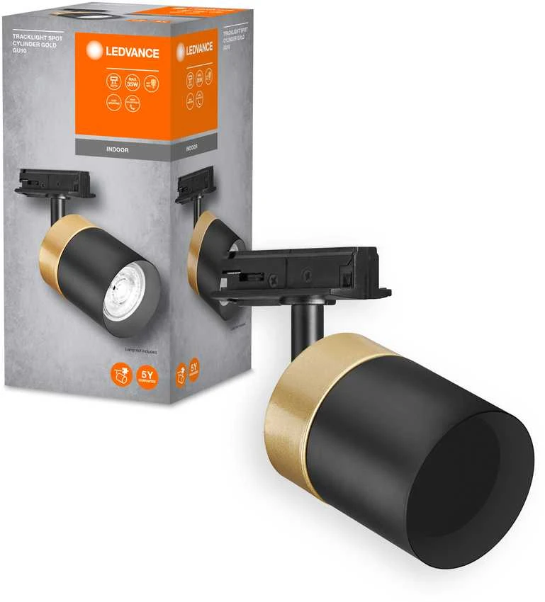 Ledvance Akcentinis šviestuvas į vienfazį bėgelį TRACKLIGHT SPOT, GU10, juodos/aukso sp.