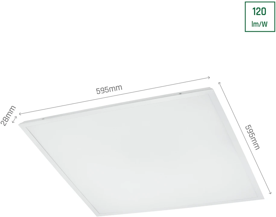 Šviestuvas Spectrum, įleidžiamas, 40 W, 4800 lm, 4000 °K, IP20