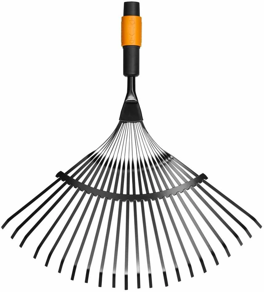 Lapų grėblys vėduoklinis Fiskars QuikFit 135201/1000644, be koto, 560 mm, juoda sp./oranžinė sp.