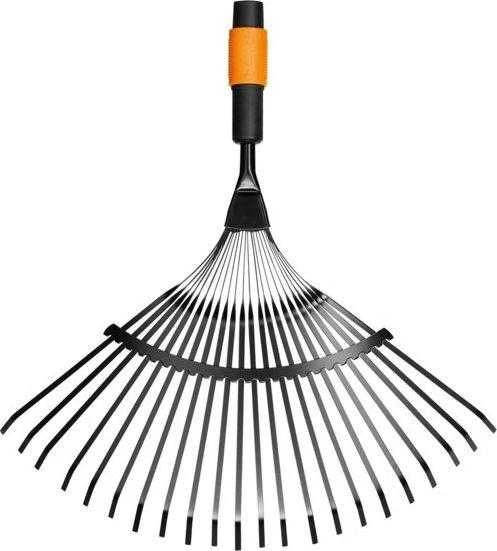 Lapų grėblys vėduoklinis Fiskars QuikFit 135201/1000644, be koto, 560 mm, juoda sp./oranžinė sp.