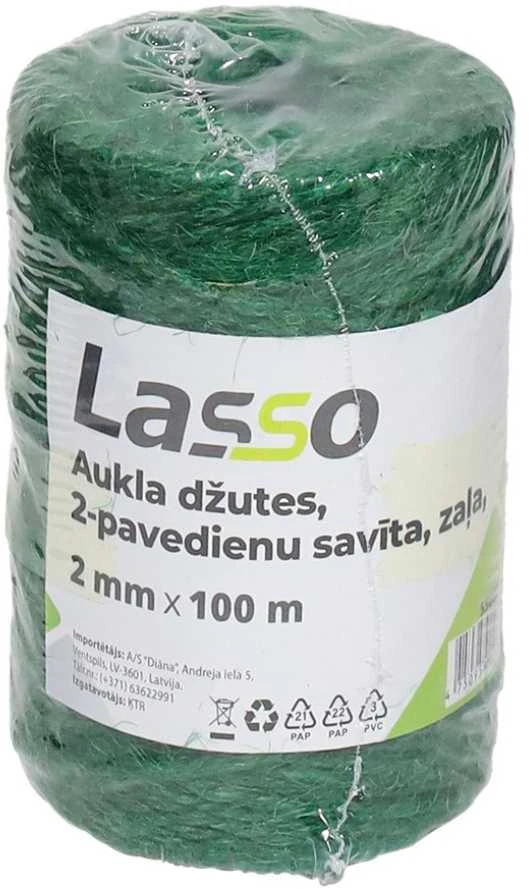 Lasso Virvelė, dviejų gijų, susukta, žalia, 2 mmx100 m