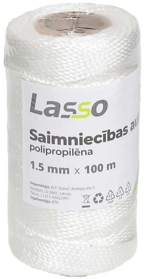 Lasso Aukla saimniecības 1.5mm 100m polipropilēna