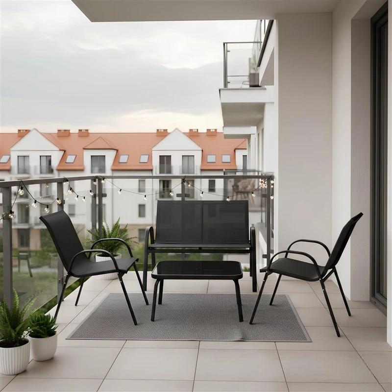 Lauko baldų komplektas Gardena Outdoor furniture set Rivet KD. juodas