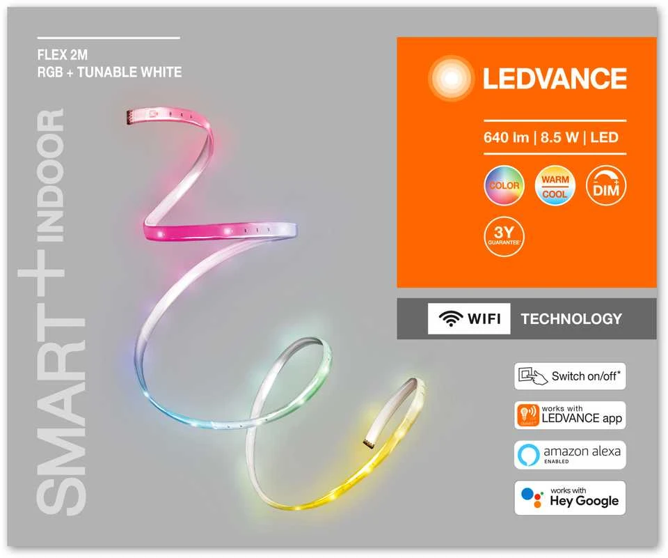 Ledvance Smart 4.3W/m lanksti RGBTW LED juosta, 2m, 2700…6500K, išmanus+WiFi valdymas