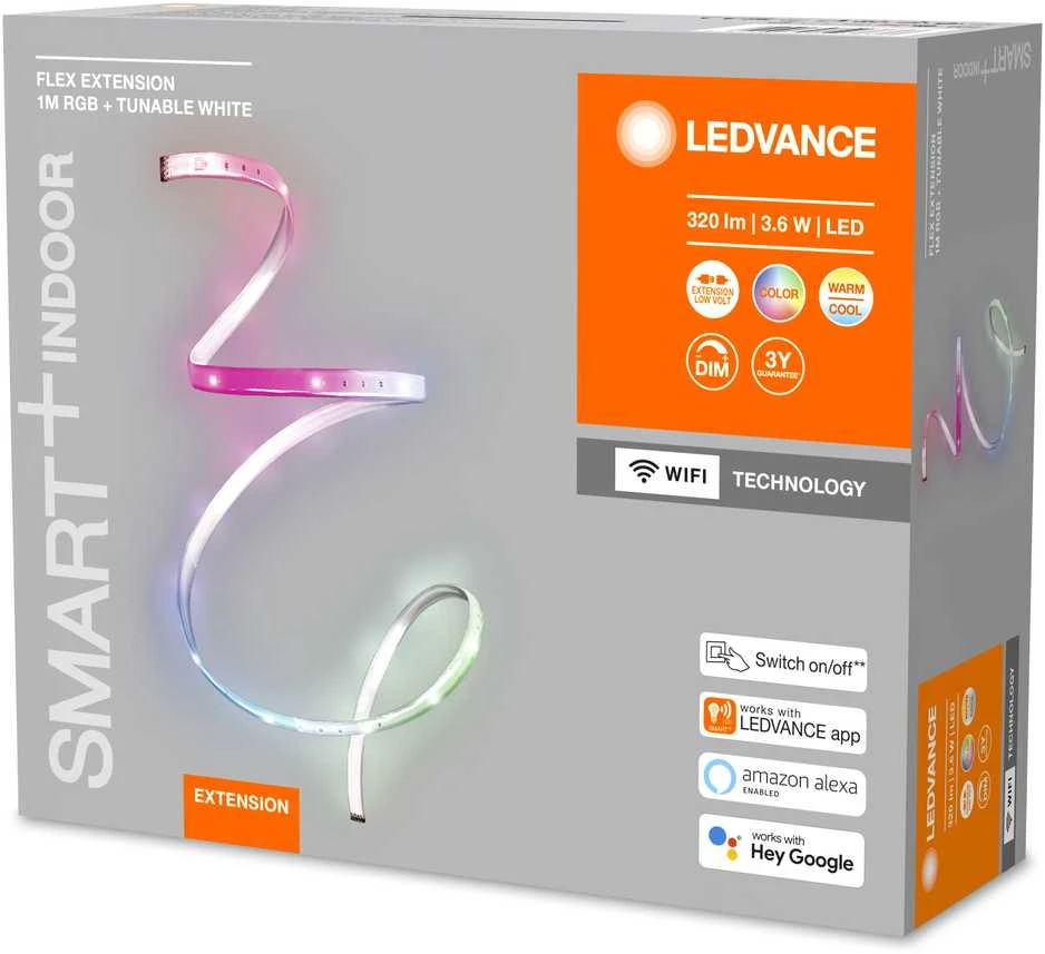 Ledvance 3.6W lanksčios RGBTW LED juostos 1m prailginimas, 2700…6500K, išmanus+WiFi valdymas