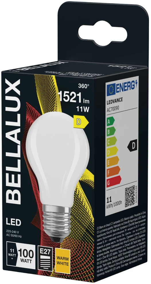 LED lemputė Bellalux 10W 827 E27 Silti balta