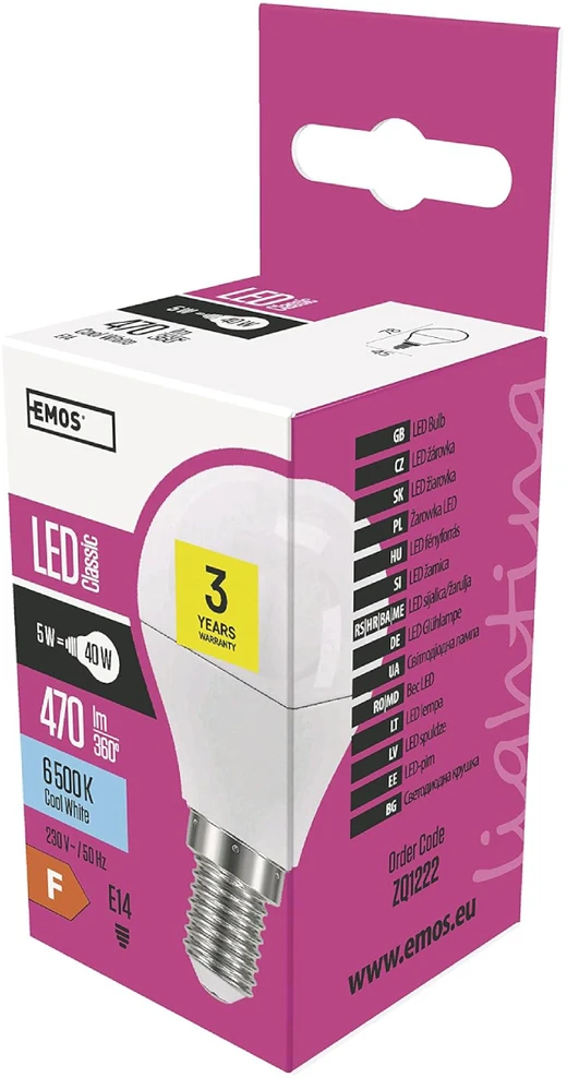 LED lemputė Emos GL 6W E14 Vėsi balta Matuota G45