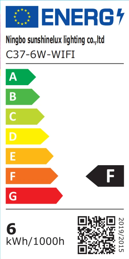 LED lemputė 6W C37 E14 3000K Wi-Fi RGB Tuya BESK