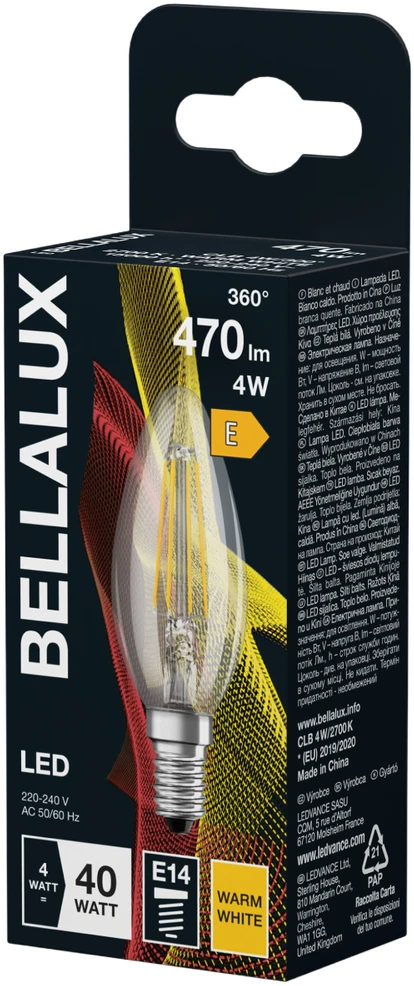 Bellalux Osram BELX CLB 4W 827 CLR E14 LED lemputė