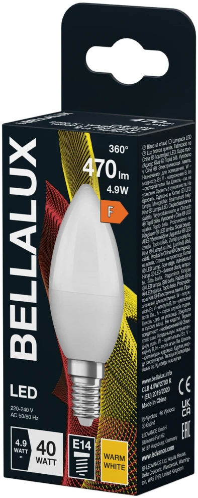Bellalux Osram BELX CLB 4,9 W 827 FR E14 LED lemputė