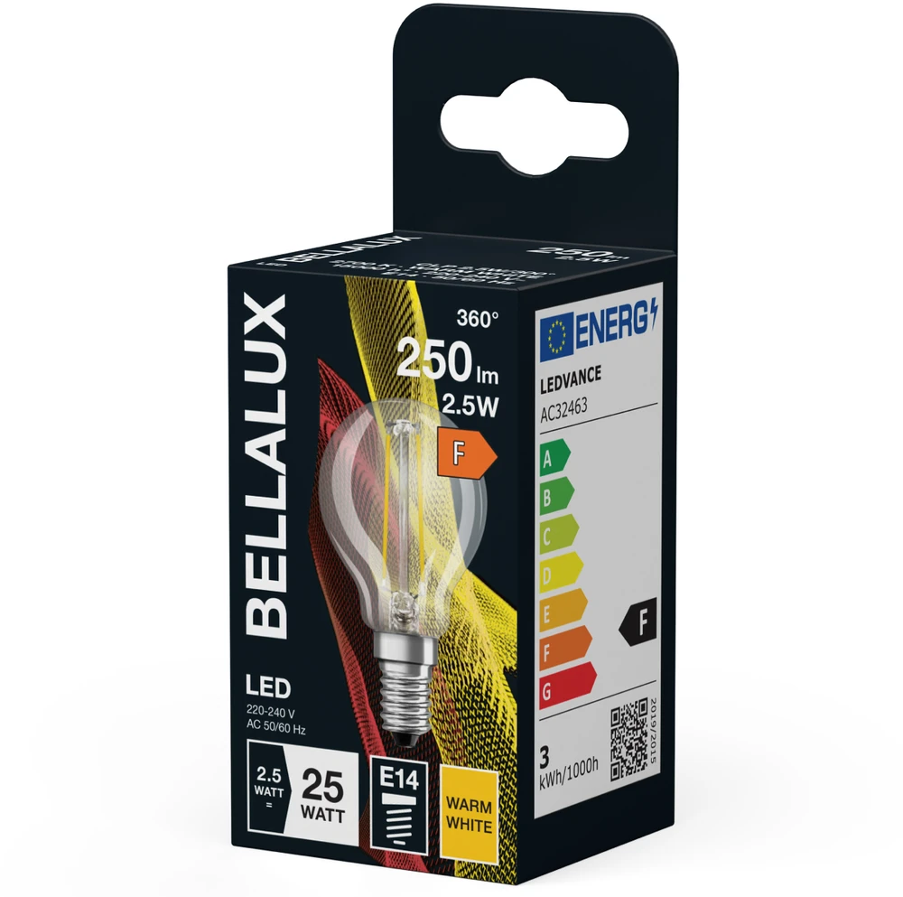 LED lemputė Bellalux CLP25 E14 2.5W Šiltai balta