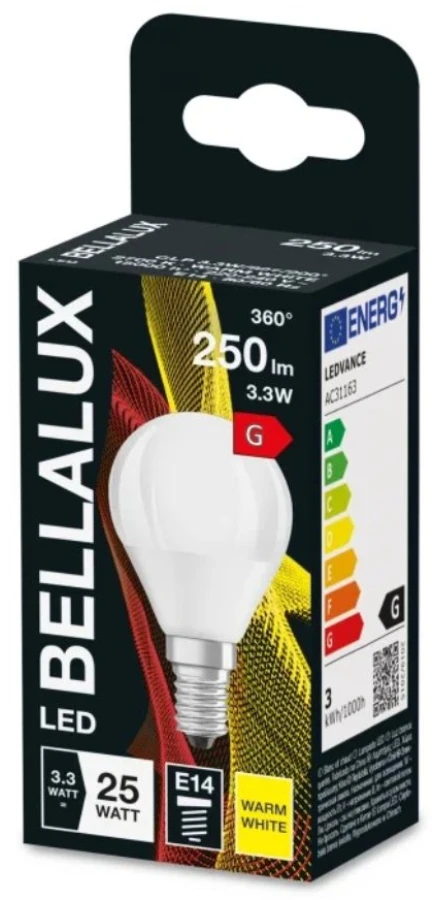 Led lemputė Bellalux CLP25 E14 3.2W Šilta balta