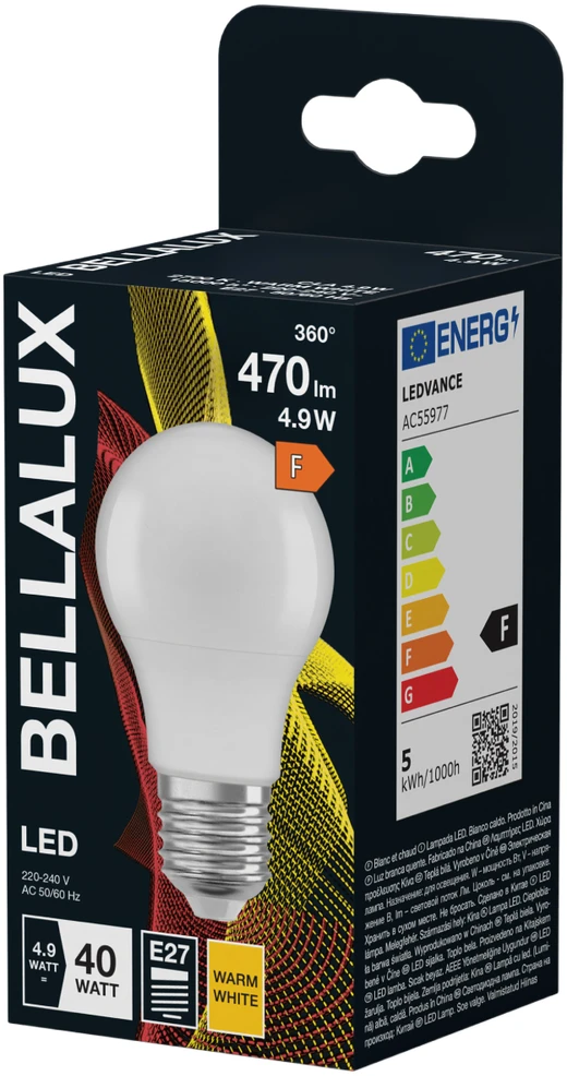 Bellalux Osram BELX CLA 4,9 W 827 FR E27 LED lemputė