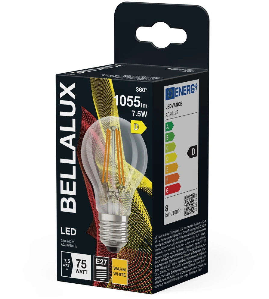LED lemputė Bellalux CLA75 8W 2700K