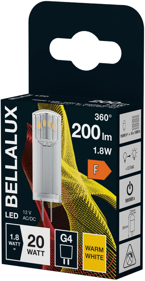Led lemputė Bellalux G4 1.7W Šiltai balta