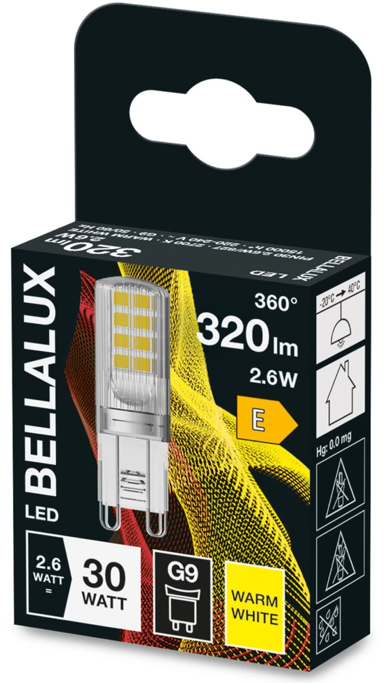 LED lemputė Bellalux G9 PIN30 CL 2,6W/827 Šiltai balta