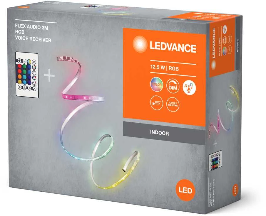 Ledvance JUOS RINK LED 12.5W RGB 3M RC MUZIKINIS VALDYMAS