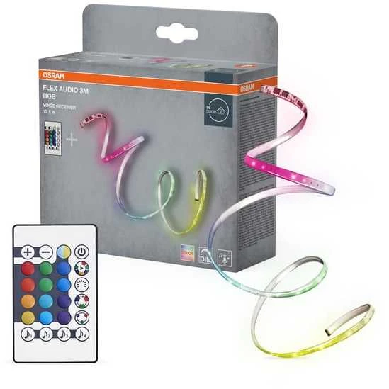Osram 4W/m LED juosta FLEX AUDIO, RGB, IP20, su nuotolinio valdymo pulteliu, 5m