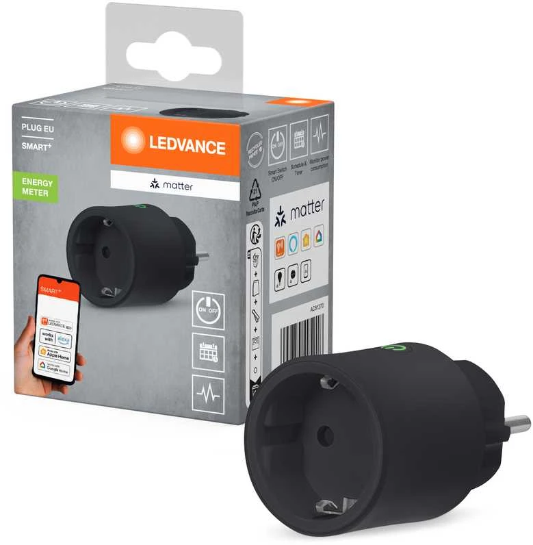 „Ledvance SMART+ Matter“ išmanusis WiFi kištukas, juodas | „Ledvance“