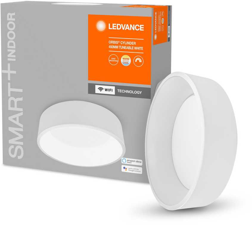 Lubinis šviestuvas Ledvance 26W paviršinis šviestuvas SMART + WIFI ORBIS Cylinder, baltas, 3000…6500K