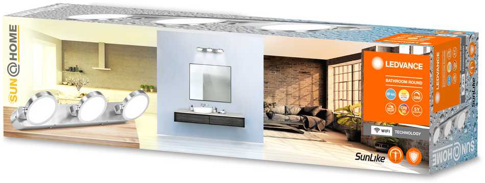 Sieninis šviestuvas Ledvance Smart 20W LED vonios šviestuvas SUNATHOME, sidabro sp., 2200-5000K, dimeriuojamas