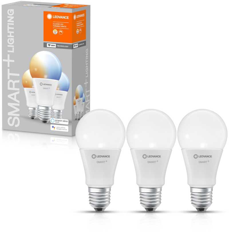 Ledvance Smart Išmanioji lemputė Ledvance LED, A60, 2700 - 6500 °K, E27, 9 W, 806 lm, 3 vnt.