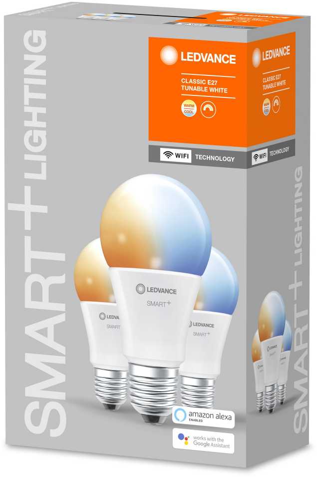 Ledvance Smart Išmanioji lemputė Ledvance LED, A60, 2700 - 6500 °K, E27, 9 W, 806 lm, 3 vnt.