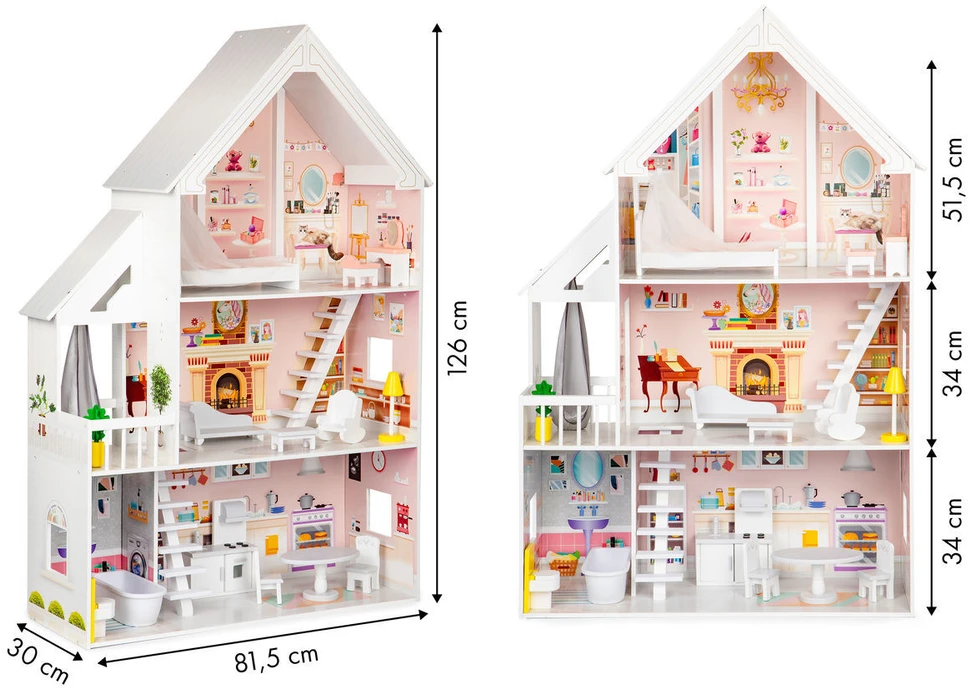 Medinis lėlių namelis XXL Powder Residence ECOTOYS