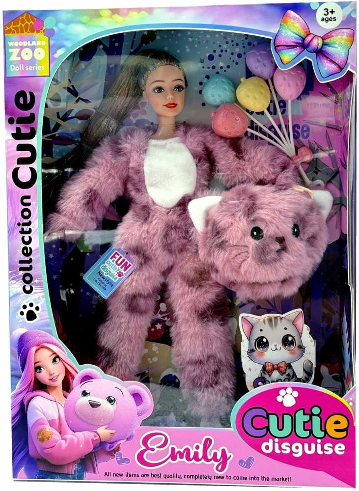 Lėlė Emily With Cat Costume QJ201D, 32 cm