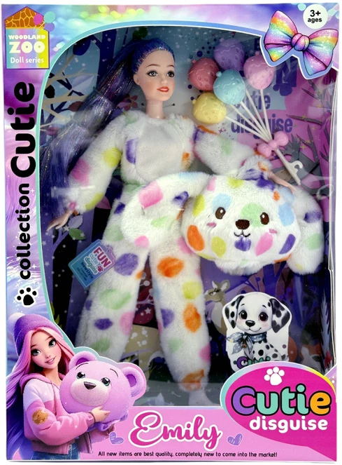 Lėlė Emily with Dog Costume QJ201B, 32 cm