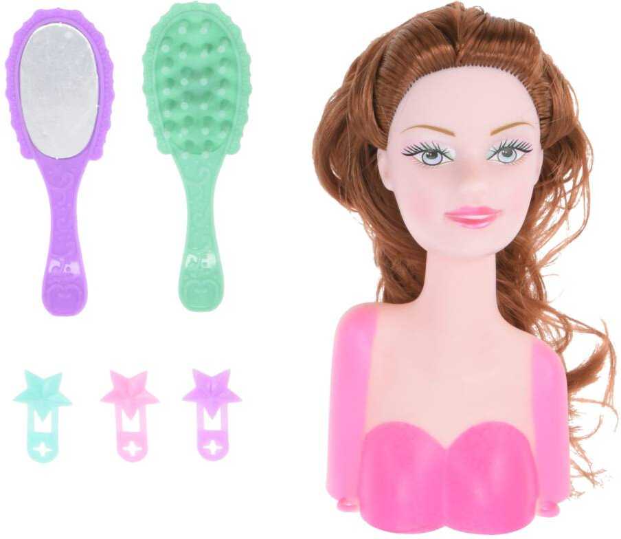 Lėlės galva su priedais Make-up S34937111, 13 cm, įvairių spalvų