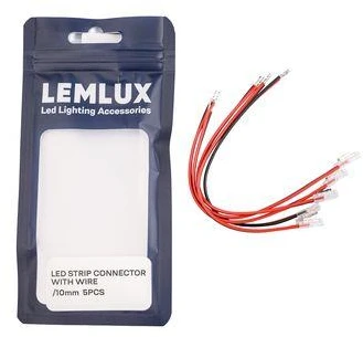 LEMLUX LED juostelių jungtys su 15 cm laidu 10 mm, 5 vnt.