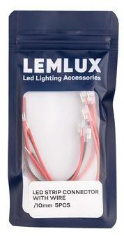 LEMLUX LED juostelių jungtys su 15 cm laidu 10 mm, 5 vnt.