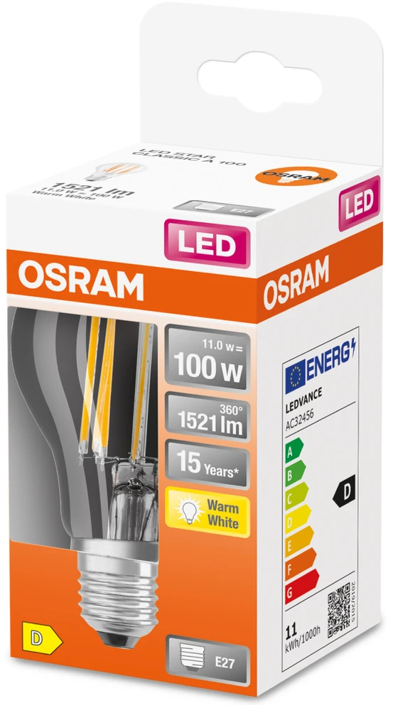 LED lemputė OSRAM, A60, E27, 10 W, 1521 lm, 2700 K