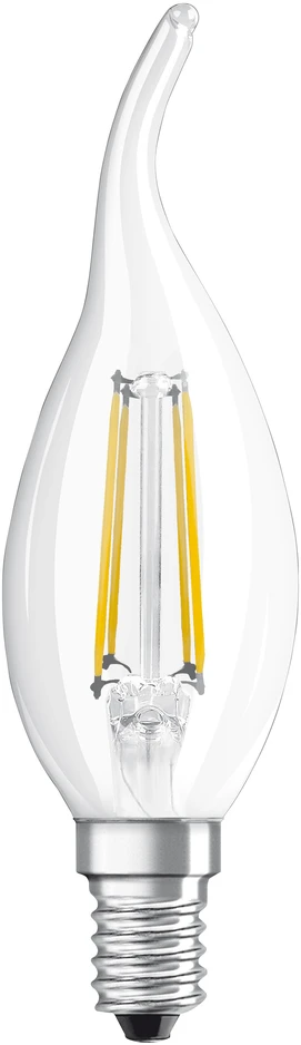 LED lempa Osram Filamentinė, BA35, 4W, E14, 2700K, 470lm